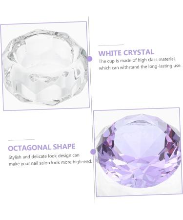 Ipetboom Manicure Cups Nail Art Crystal Cup Purple White Crystal Glass With Cover Nail Art Liquid Cup - Buy Online on GoSupps.com