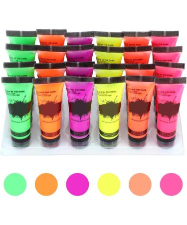  Srliya Pack of 24 luminous face paints for environmental protection 10 ml - Buy Online on GoSupps.com