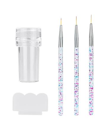 1 Pcs Nail Stamp Nail Stamper Clear French Tip Stamp Nail Stamping Kit Nail Art Accessories With 3 Pcs Nail Art Pens and 1PCS Scrapers Silicone Nail Stamper for French Nails