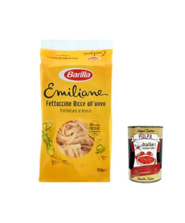 Italian Gourmet E.R. Barilla Pasta all' Uovo Le Emiliane Fettuccine Ricce egg pasta egg pasta 250 g + gourmet Italian pulp 400 g