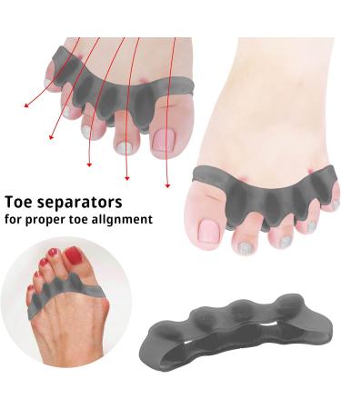 Soft Gel Toe Separator - 2 Pairs | Toe Spacers for Overlapping Toes & Hallux Valgus Correction - White - Buy Online on GoSupps.com
