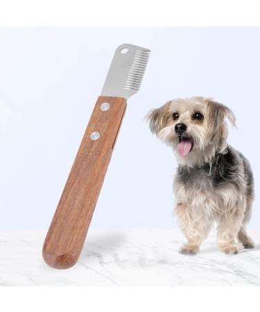 Dog Stripping Knife Pet Shedding Tools Eliminate Knots Reduce Hair Loss Professional Dog Plucking Knife with Wooden Handle for Pets - Buy Online on GoSupps.com