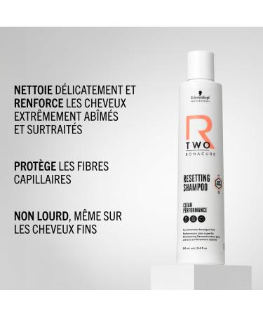Schwarzkopf Professional Bonacure R-TWO Resetting Shampoo Damaged and Bleached Hair Double Bonding Technology Balances pH Level Purifying Vegan Formula Without Silicones and Sulfates 250 ml - Buy Online on GoSupps.com