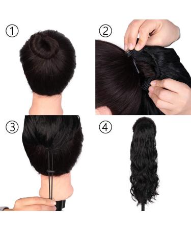 Pferdeschwanz Hair Extension Clip | Natural Brown Afro Curly Ponytail 63cm - Long Hair Accessories for Braids - Buy Online on GoSupps.com