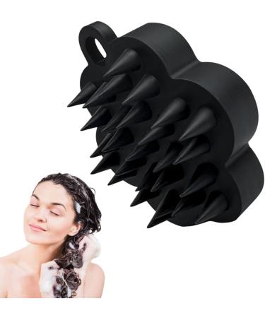 Scalp Brush & Shampoo Massager | Silicone Shower Hair Brush for Growth - Unisex Black Design - Buy Online on GoSupps.com