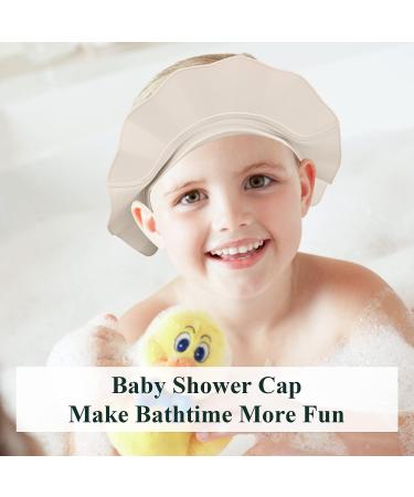 Silicone Baby Shower Cap - Adjustable Bathing Cap for Kids - Ivory White - Buy Online on GoSupps.com