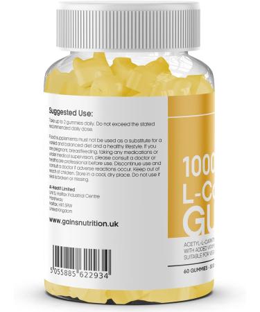 Acetyl L-Carnitine Gummies 1000mg with Ashwagandha, Vitamins B6 B12 - Vegan Mango Flavored Supplement for Men & Women - Buy Online on GoSupps.com