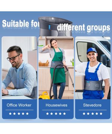 BigAlex Back Brace for Lower Back Pain Relief | Adjustable Lumbar Support Belt for Men & Women - Easy Fit with Metal Stays (L-Waist: 35-42 - Buy Online on GoSupps.com