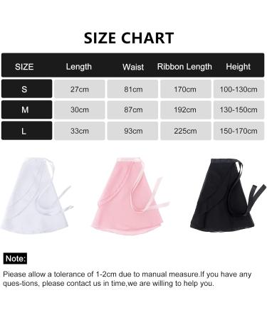 Bezioner Black Chiffon Ballet Wrap Skirt for Girls & Women - L (150-170 cm) - Perfect Dance Skirt with Waist Tie - Buy Online on GoSupps.com