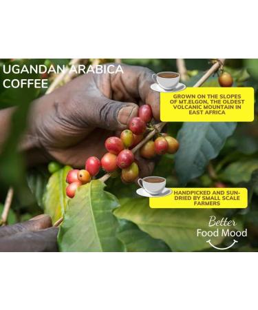 Ugandan Medium Roast 90% Arabica 10% Robusta Coffee Beans Blend 100g | Single Origin Mt. Elgon 100% Coffee Beans Sourced from Small Scale Farmers | Better Food Mood - Buy Online on GoSupps.com