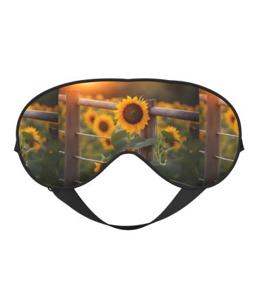 Yellow Sunflowers Unisex Elastic Adjustable Buckle Design Blackout Sleep Eye Mask for Home Travel Yoga Office Nap