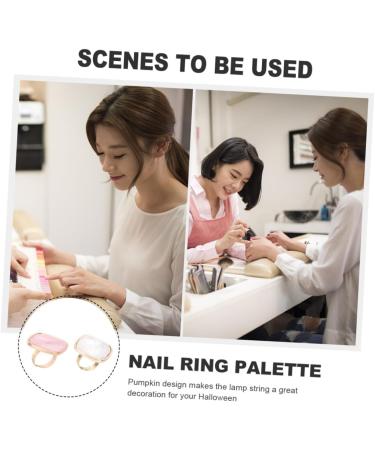  HAPINARY 2 Nail Art Rings for Nail Art Rings in Resin Color Mixing Palettes for Manicure Lovers Portable Suitable for Professional Use Festive Occasions - Buy Online on GoSupps.com