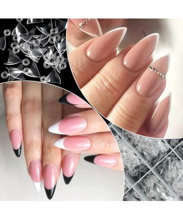600 Pieces French Nail Tips Stiletto Nails with Box 12 Sizes Clear Acrylic Nails Half Oval Cover Short Clear Fake Nails for DIY Nail Art - Buy Online on GoSupps.com