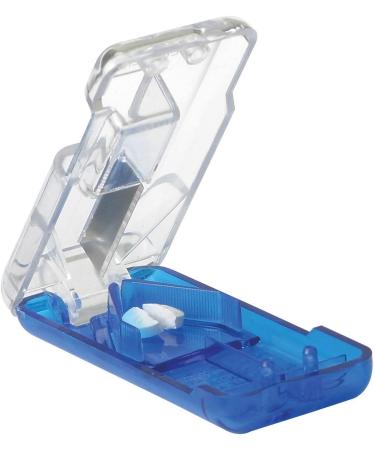 Ezy Dose Stainless Steel Pill Cutter and Splitter with Dispenser | Travel-sized | Cuts Pills, Vitamins, Tablets | Colors Vary - Buy Online on GoSupps.com