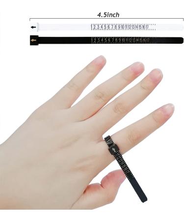 1 Pack US Ring Sizer Measuring Gauge 1-17 US Rings Size Plastic Finger Sizing Measure Tool Reusable Black - Buy Online on GoSupps.com