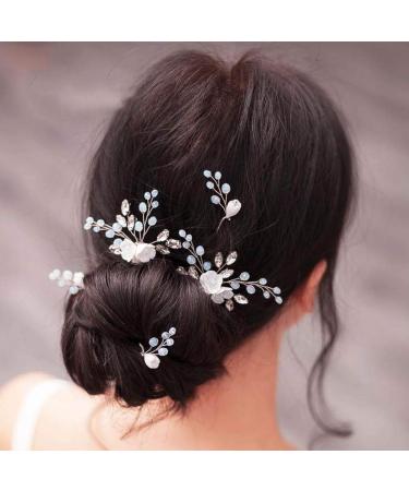 Handcess Wedding Hair Needles & Rhinestone Flower Clips - 5-Piece Bridal Accessories for Women and Girls - Buy Online on GoSupps.com
