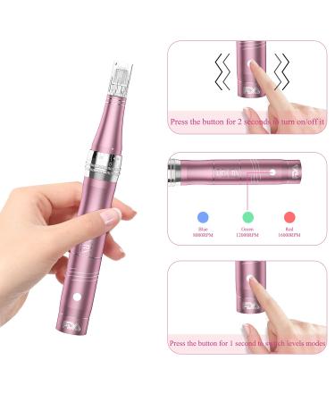 PELCAS Electric Cordless Microneedling Pen | 24 Replacement Cartridges | Adjustable 0.25mm Microneedle Dermapen for Home Use - Buy Online on GoSupps.com
