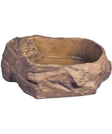 Exo Terra Water Dish & Feeding Bowl - Extra Large Rock Decor Water Bowl for Terrariums (1-Pack) | Ideal for Reptiles - Buy Online on GoSupps.com