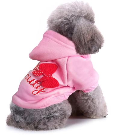 JECIKELON Winter Dog Hoodie Sweatshirts - Warm XXS Clothing for Small Dogs & Puppies | Cute Chihuahua Coat & Cat Costume in Y01-Pink - Buy Online on GoSupps.com