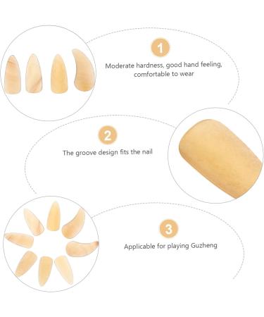 POPETPOP 8 Pcs Guzheng nail pieces Guzheng Nail Covers Practical Guzheng Nails Finger Picks guitars for adults guzheng false nails guitar thumb picks music lute small horns child instrument 2.5X1.2X0.1CM Light Yellow 02 - Buy Online on GoSupps.com