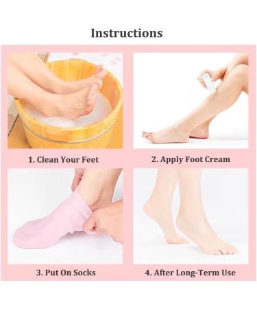 4Pairs Silicone Moisturizing Socks Silicone Pedicure Socks Silicone Socks for Women Women's Spa Pedicure Socks Anti Slip Socks for Repairing Dry Feet Cracked Heels and Softening Rough Skin - Buy Online on GoSupps.com