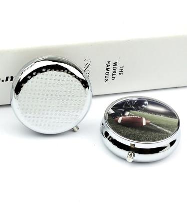 Travel Pill Box with American Football Design - 3 Compartment Portable Pill Organizer for Purse & Pocket | Perfect for Traveling - Buy Online on GoSupps.com