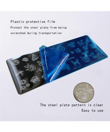 7 Pcs Nail Stamping Plates Set with Lace Flower Butterfly Designs - Nail Art Stamper and Scraper Bundle for Creative Nails - Buy Online on GoSupps.com