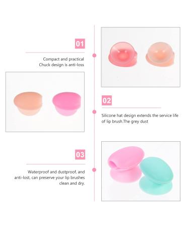 FRCOLOR 6pcs Lip Brush Set - Silicone Lip Gloss Applicator & Protector Covers | Anti-Lost Makeup Tools - Buy Online on GoSupps.com