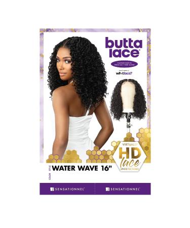 Sensationnel BUTTA Water Wave Lace Wig 16 - Extra Wide Parting Space, Preplucked Natural Hairline - Human Hair Blend (1B) - Buy Online on GoSupps.com