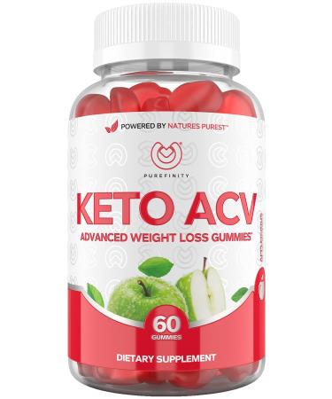 Keto ACV Gummies Advanced Weight Loss  1,000mg Keto Apple Cider Slimming Gummy for Detox, Metabolism and Fat Burning  60 Vegan Gummies.