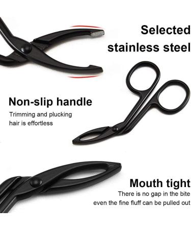 Eyebrow Scissors Tweezers Stainless Steel Elbow Pliers Clip Scissors Flat Tip Tweezers Hair Plucker Professional Eyebrow Plucking - Buy Online on GoSupps.com