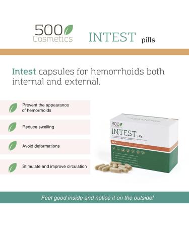 500Cosmetics Intest - Natural Hemorrhoid Prevention Capsules for Improved Circulation and Constipation Relief - Men and Women - Buy Online on GoSupps.com