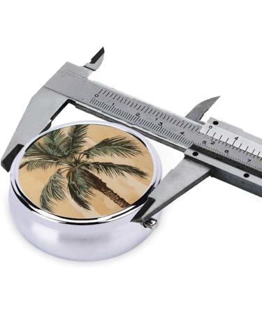 Tropical Palm Tree Mini Round Pill Box | 3 Compartment Travel Pill Organizer | Portable Medicine Case for Home & Office - Buy Online on GoSupps.com