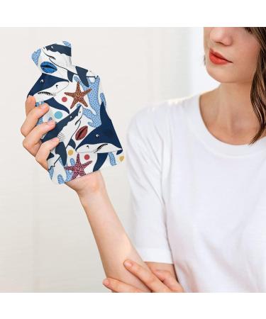 Blue Shark Hot Water Bottle with Plush Cover | Hand Warmer for Adults & Children | 26.5x15.3cm - International Shipping Available - Buy Online on GoSupps.com