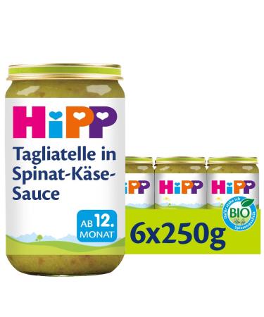 Hipp Pasta Bambini-Tagliatelle in spinach cheese sauce 6 Pack (6 x 250 g) H 6710 Tagl./ Spinat-Sauce 250g 6 Pack (6 x 250 g) Tail - Buy Online on GoSupps.com