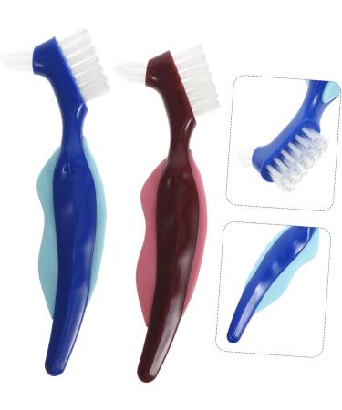 Buy Sewoart Double-Sided Prosthesis Toothbrush Set for Seniors - 4 Pieces Travel-Friendly Prosthetic Brushes - Buy Online on GoSupps.com