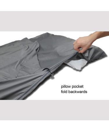 Browint Premium Sleeping Bag Liner | All Around Two-Way Zippers | Extra Wide 87x41 | Breathable Lightweight Travel Sheet | Multifunctional for Camping & Hotel | All Seasons, Navy Blue - Buy Online on GoSupps.com