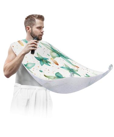 Tropical Flower Beard Bib Apron Beard Hair Catcher for Men Shaving Fathers Day Anniversary Christmas Gifts for Dad Husband Beard Bib with 2 Suction Cups