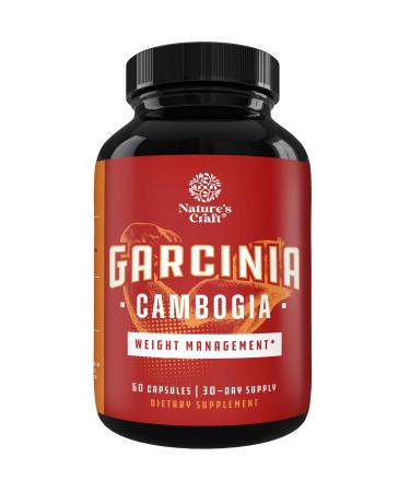 95% HCA Pure Garcinia Cambogia Extract - Blocks Carb Absorption - Suppresses Appetite - Burns Fat - Natural Weight Loss Supplement for Men & Women 60 Capsules - 30 Servings