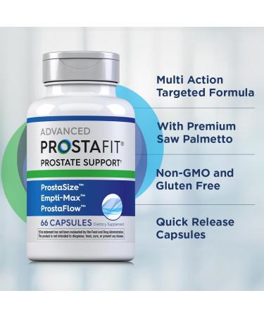 Piping Rock ProstaFit Advanced Prostate Support* | Health Supplement for Men | Herbal Complex with Saw Palmetto Pumpkin Seed Zinc Plus Stinging Nettle Extract | 66 Capsules | Laboratory Tested - Buy Online on GoSupps.com