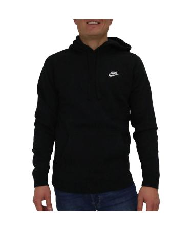 Men's Nike Sportswear Club Pullover Hoodie Medium Black/Black/White