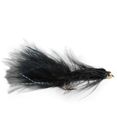 Flies Direct BH Woolly Bugger Black Assortment Trout Fishing Flies (1-Dozen)