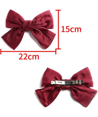 scicent Large Hair Bows Hair Barrettes Silky Satin Ribbon French Bowknot Hair Clips For Thick And Fine Hair Accessories For Women Girls Yellow - 9905 - Buy Online on GoSupps.com