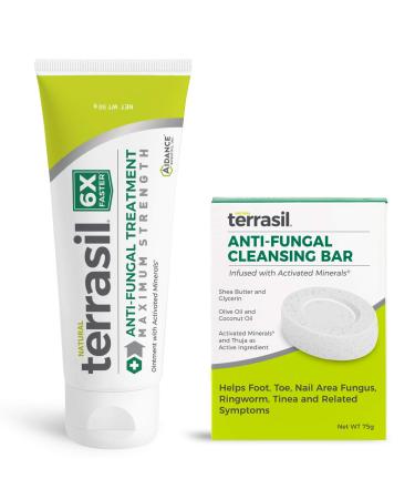 Terrasil Anti-fungal Treatment 50gm Max + Antifungal Cleansing Soap (75g) 6X Faster Healing  Natural  Soothing Clotrimazole for Infections