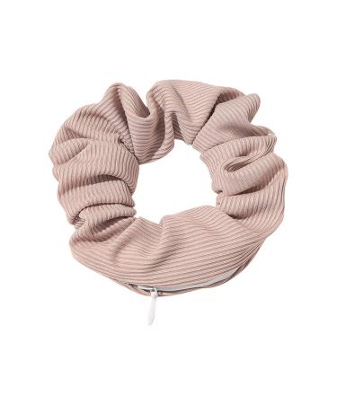 BEAUTYBIGBANG Hair Ties 2 Pieces Zipper Hair Scrunchies Elastic Hair Bands Rubber Bands with Zipper Bag (2)