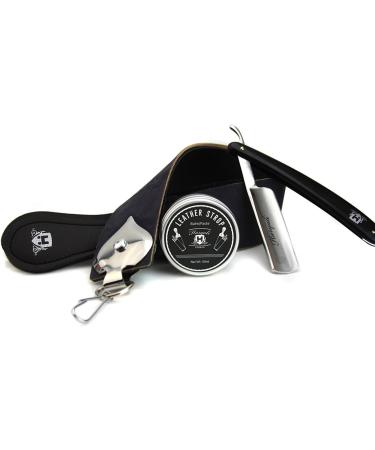 Professional Barber Shaving Set | Leather Strop Paste & Straight Razor | Ideal for Beginners - International Shipping Available - Buy Online on GoSupps.com