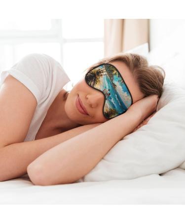 Romantic Beach Print Eye Mask | Ultra-Soft Light-Blocking for Restful Sleep | Ideal for Comfort | International Shipping Available - Buy Online on GoSupps.com