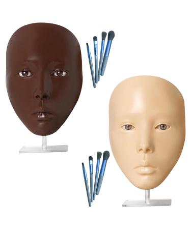 Silicone Makeup Practice Face Board for Beginners - Reusable Eyebrow Eyeliner & Foundation Training - White Skin Model - Buy Online on GoSupps.com