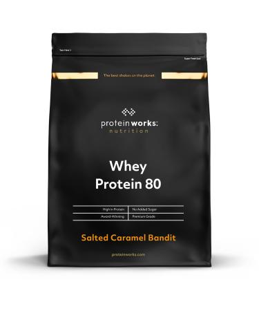 Protein Works whey 80 Protein powder (concentrate) |Salted Caramel |Premium protein powder |Proteinative & little sugar |500g Salted Caramel Bandit 500 G - Buy Online on GoSupps.com