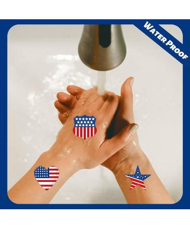 4th of July Temporary Tattoos for Women - 20 Waterproof Body Art Stickers for Independence Day - Buy Online on GoSupps.com